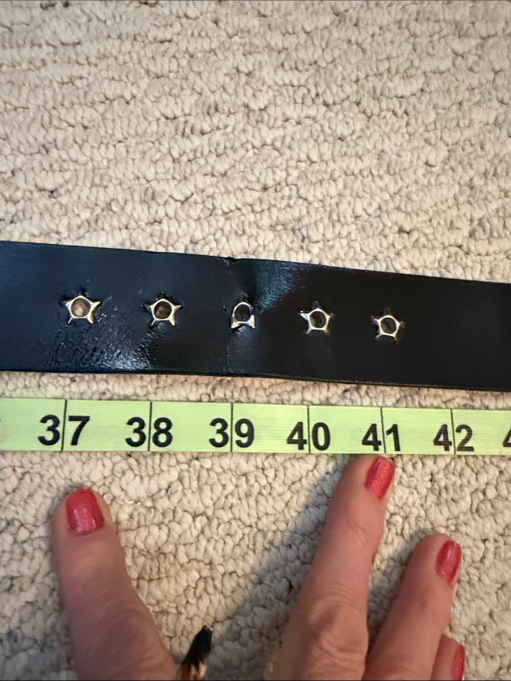 Guess Black Leather Star-Studded Belt with Silver Buckle - Picture 9 of 15